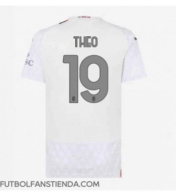 AC Milan Theo Hernandez #19 Segunda Equipación Mujer 2023-24 Manga Corta